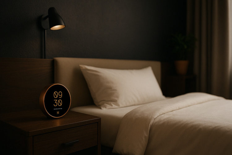 AI concierge bedside clock